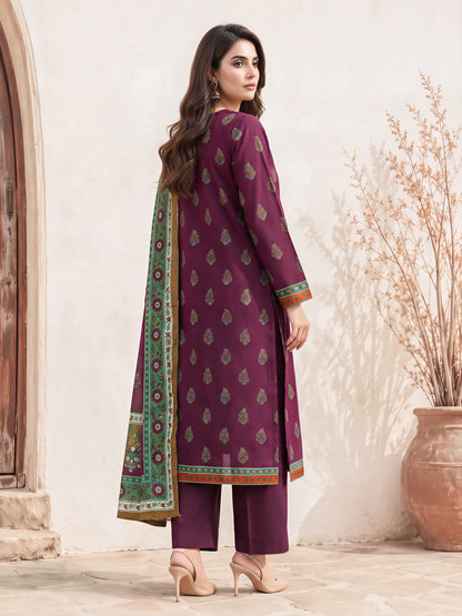 3 Piece Slub Khaddar Suit (Unstitched)