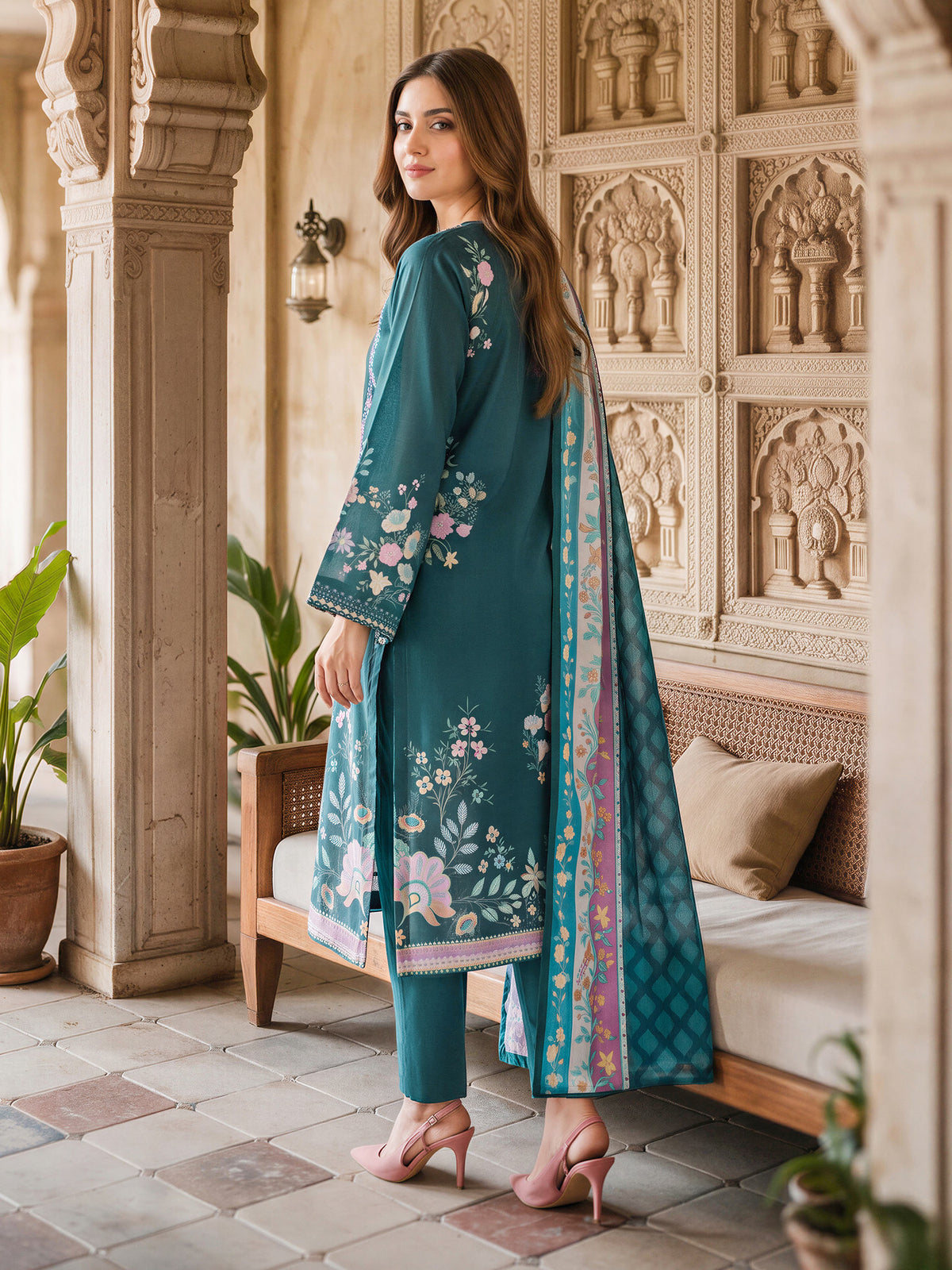 3 Piece Slub Khaddar Suit (Unstitched)