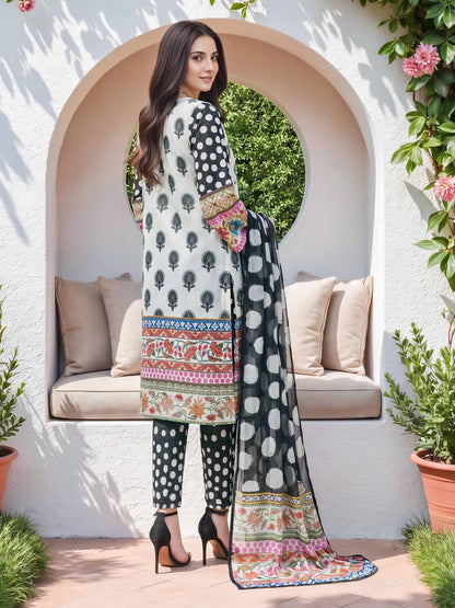 3 Piece Lawn Slub Suit (Unstitched)