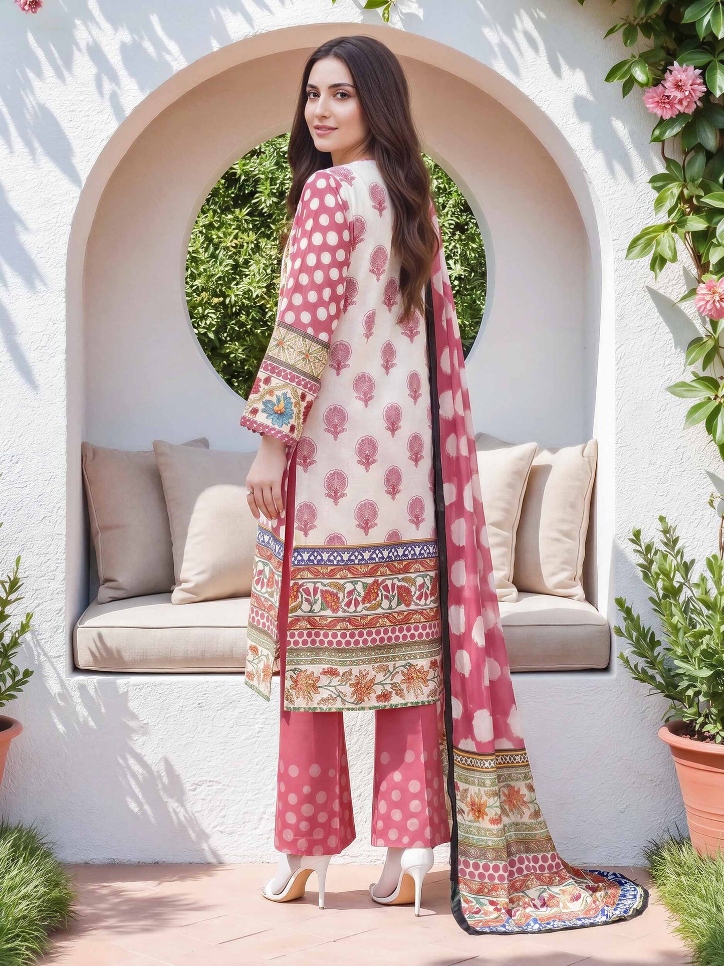 3 Piece Lawn Slub Suit (Unstitched)