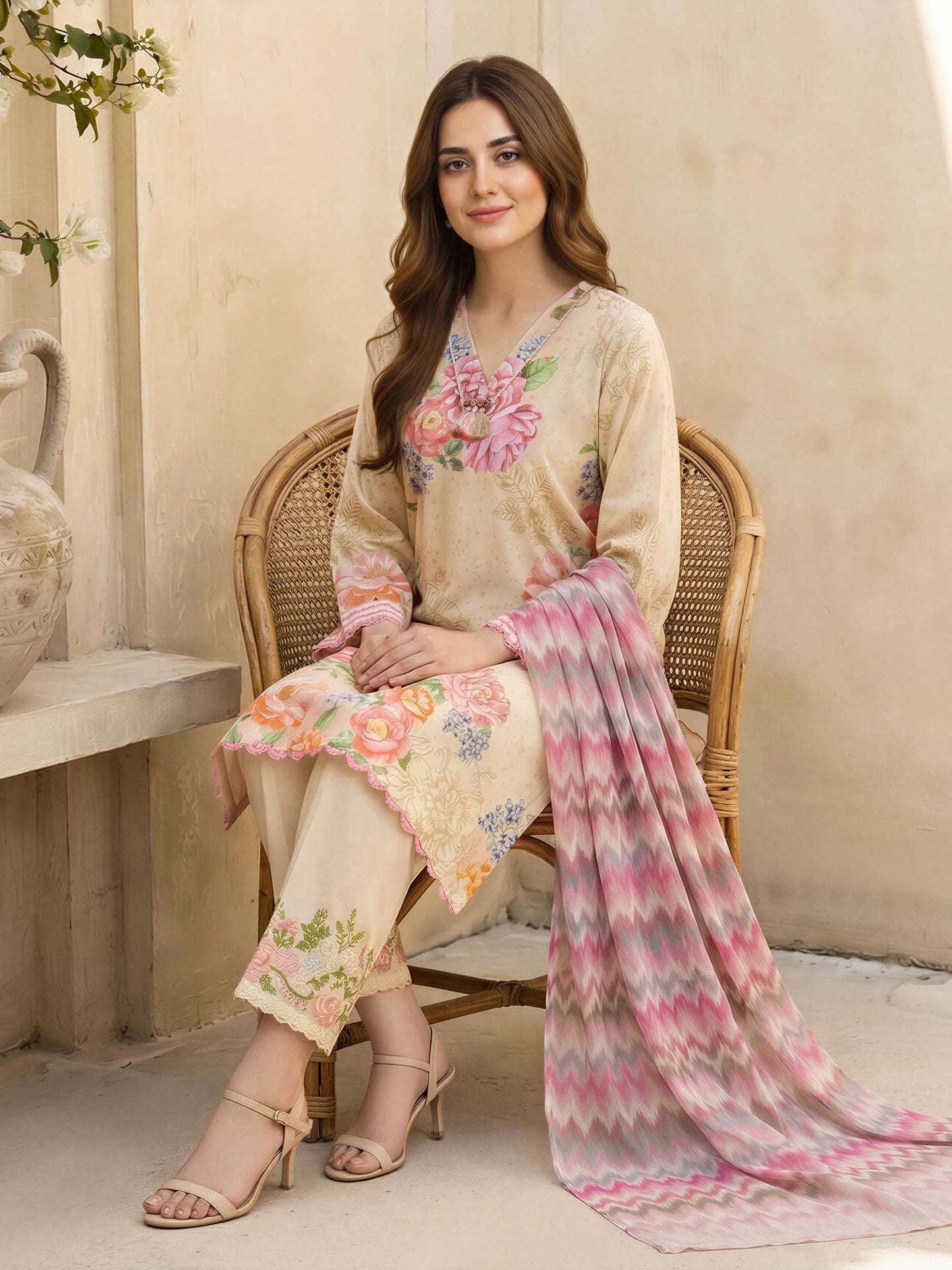 3 Piece Lawn Suit- Embroidered (Unstitched)