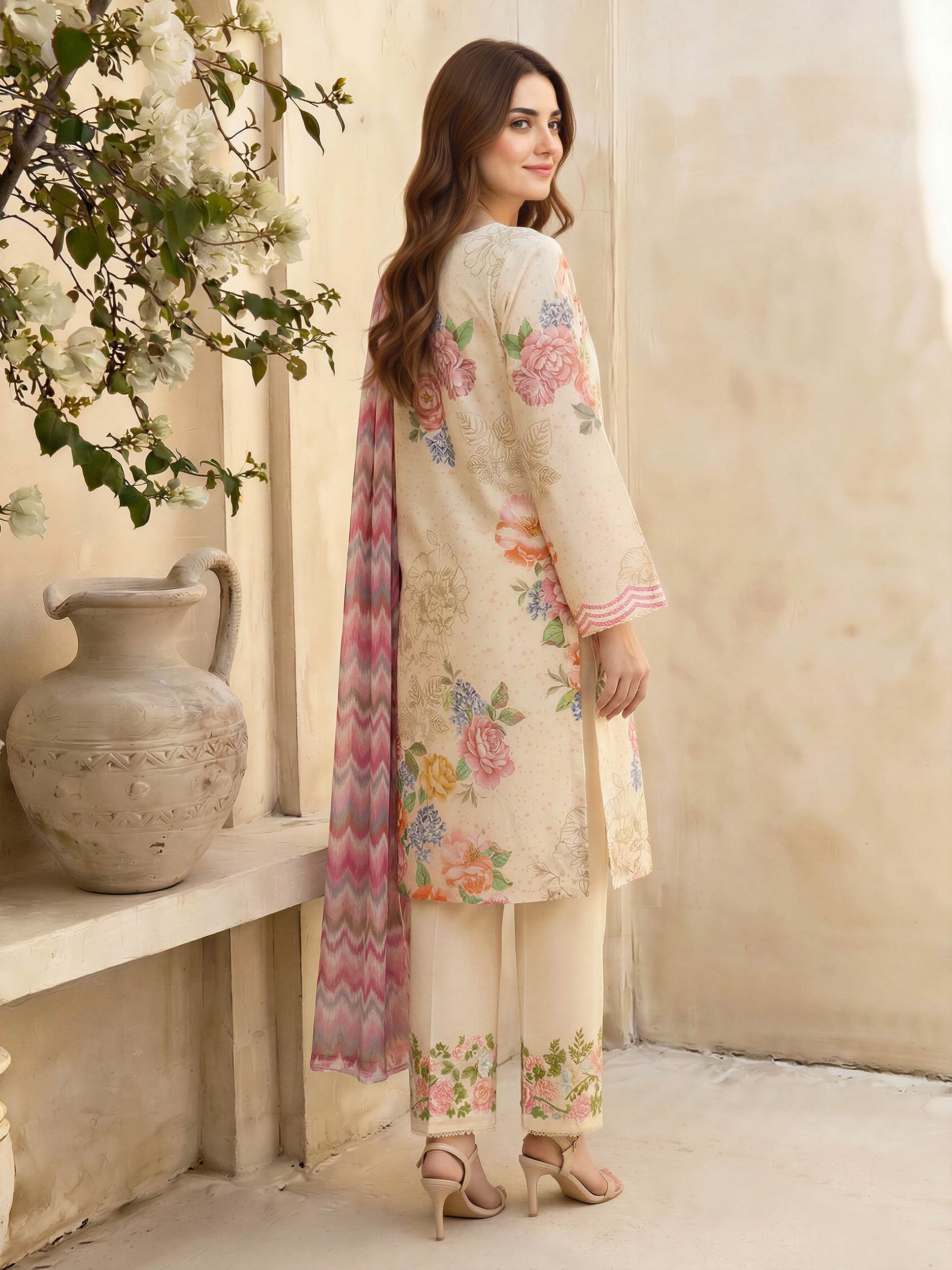 3 Piece Lawn Suit- Embroidered (Unstitched)