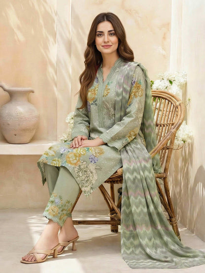 3 Piece Lawn Suit- Embroidered (Unstitched)