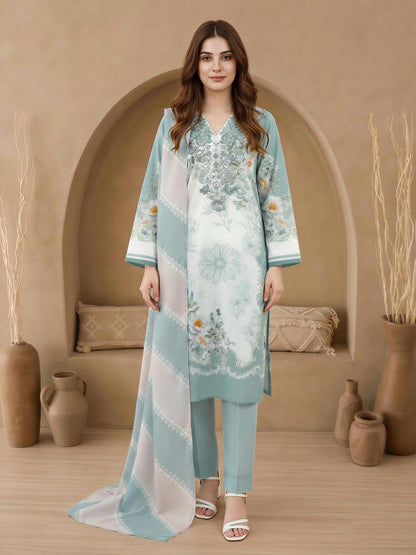 3 Piece Lawn Suit-Embroidered (Unstitched)