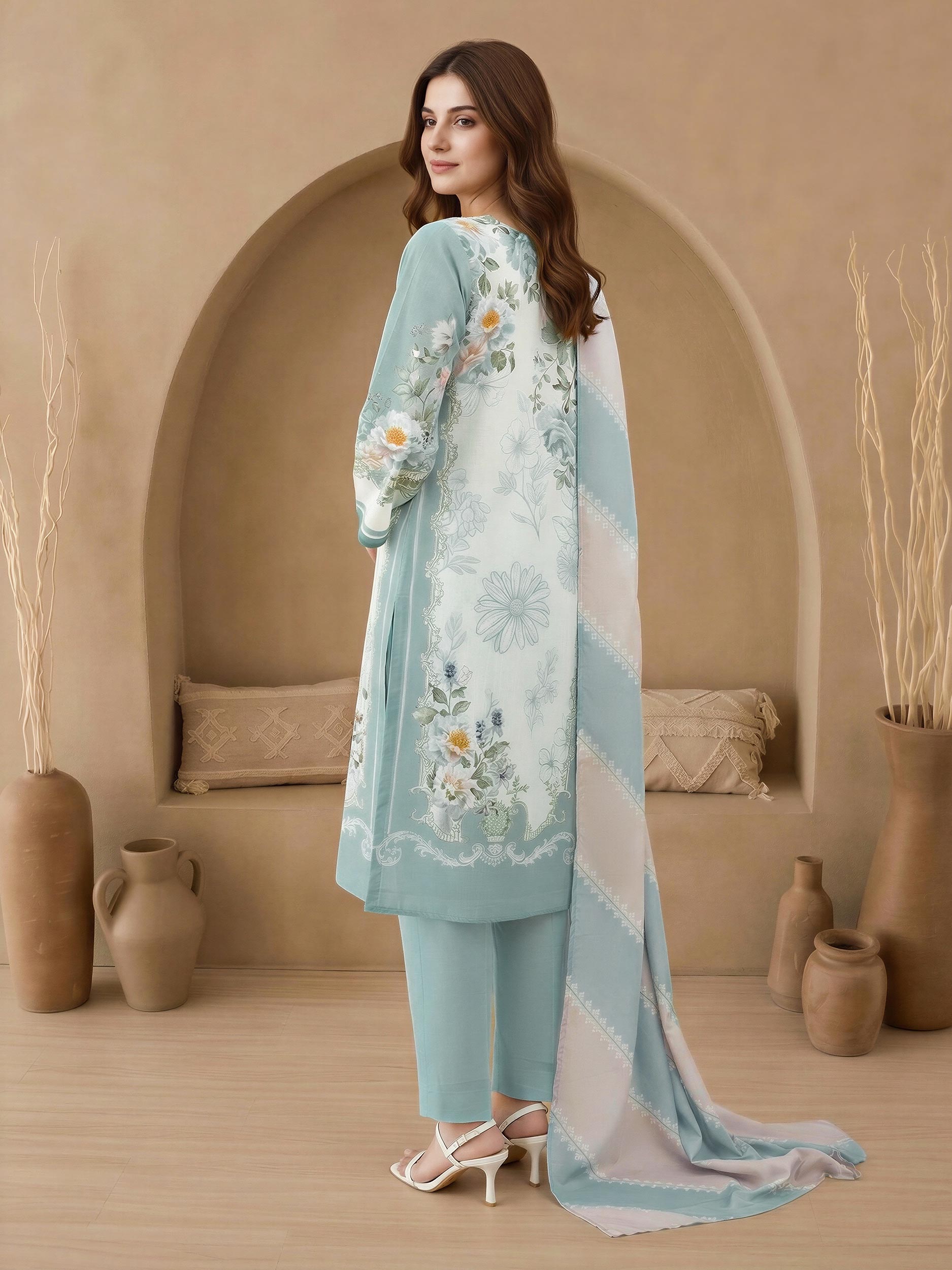 3 Piece Lawn Suit-Embroidered (Unstitched)