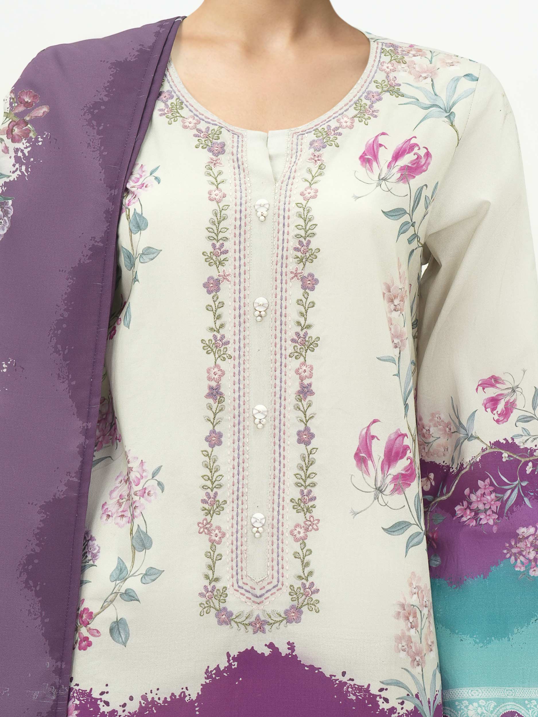 3 Piece Lawn Suit-Embroidered (Unstitched)