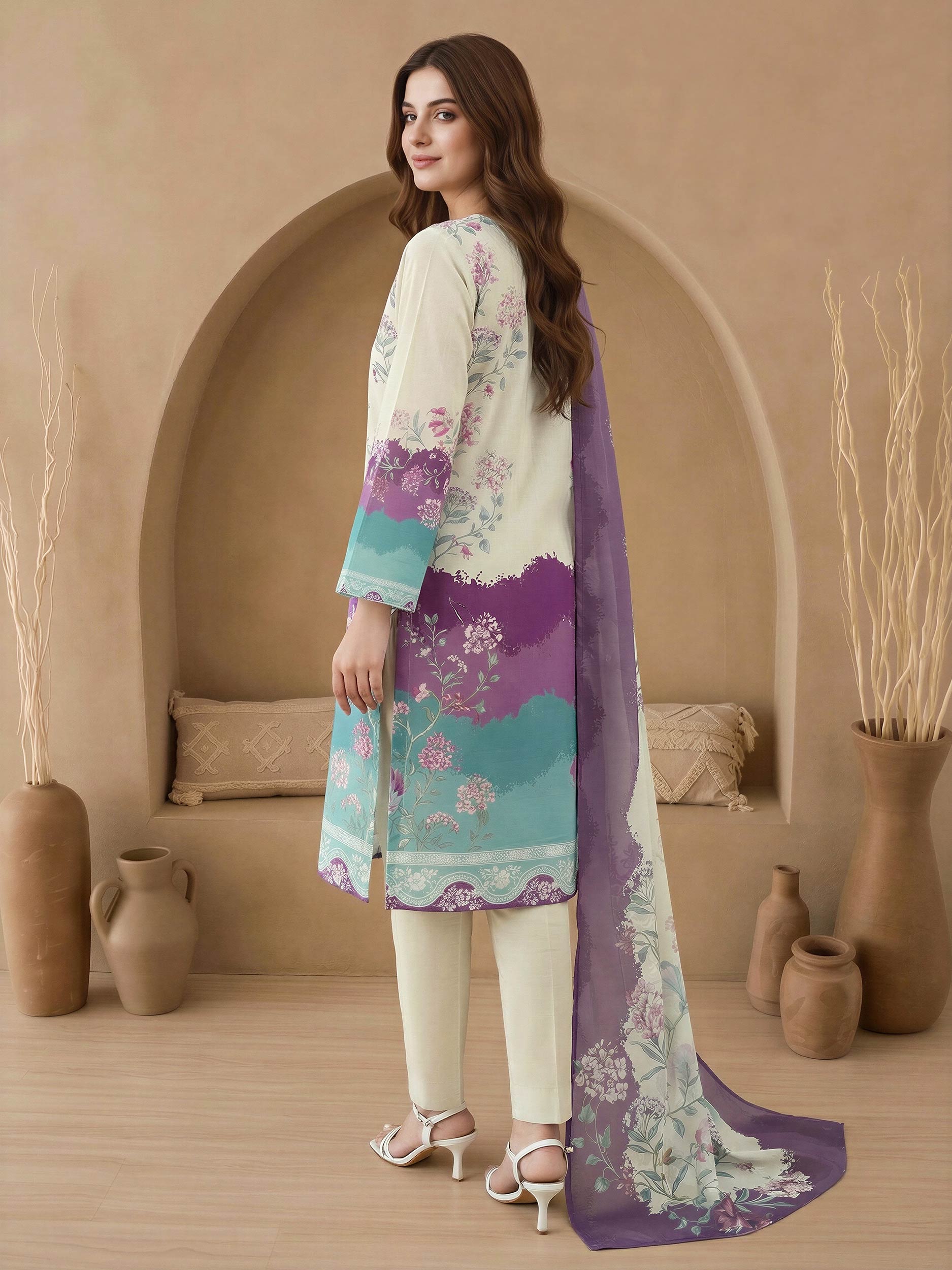 3 Piece Lawn Suit-Embroidered (Unstitched)