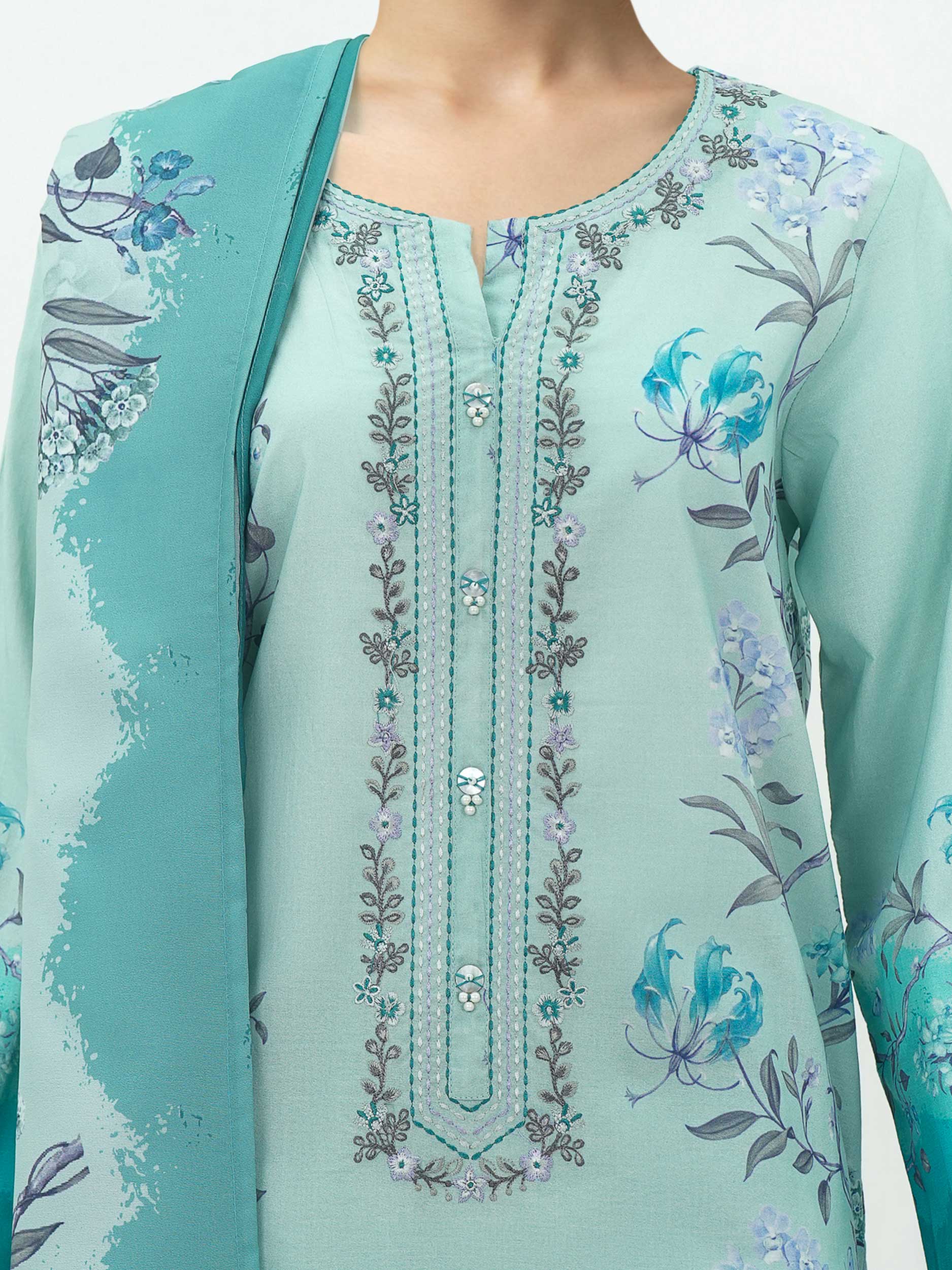 3 Piece Lawn Suit-Embroidered (Unstitched)