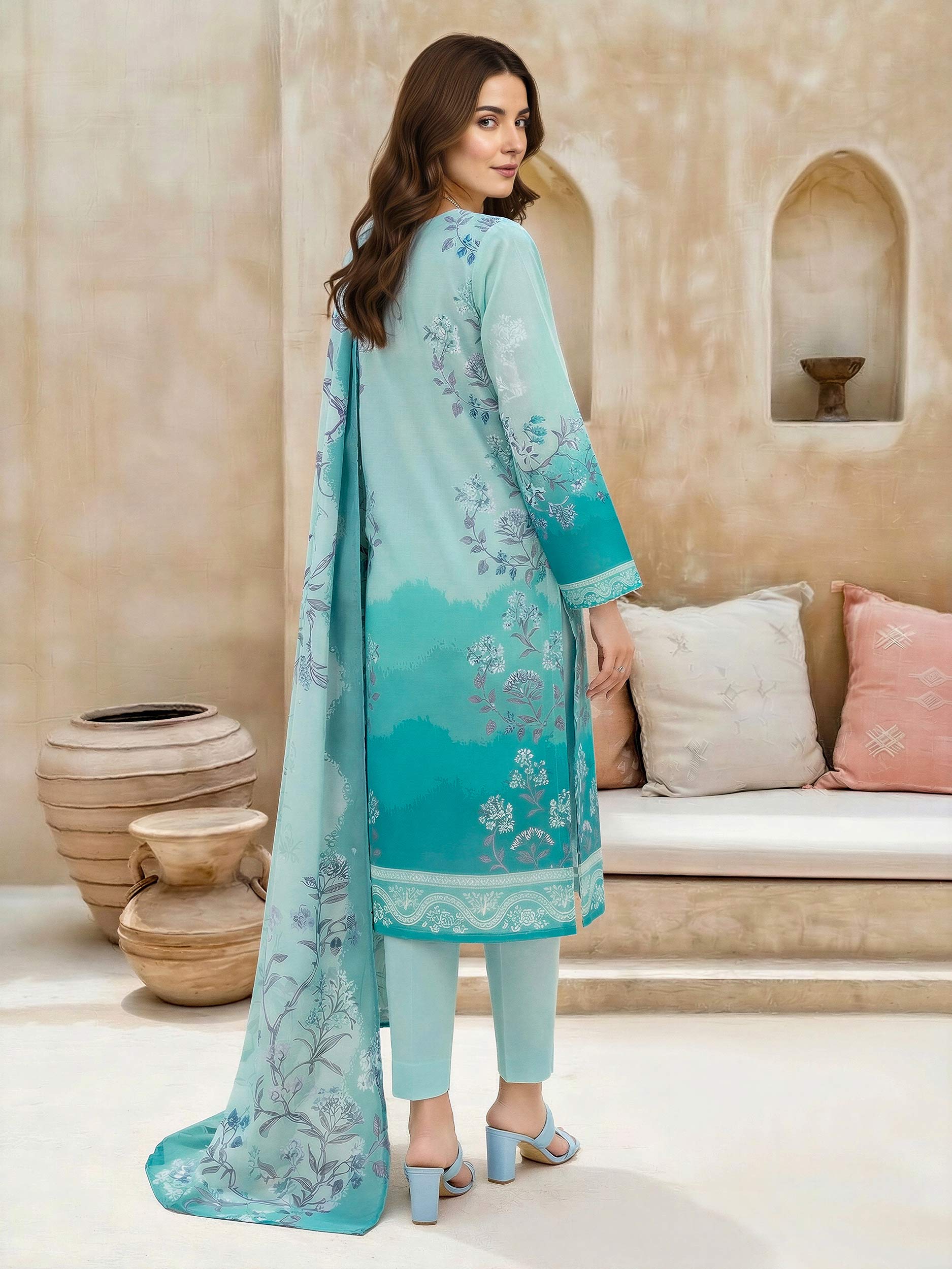 3 Piece Lawn Suit-Embroidered (Unstitched)