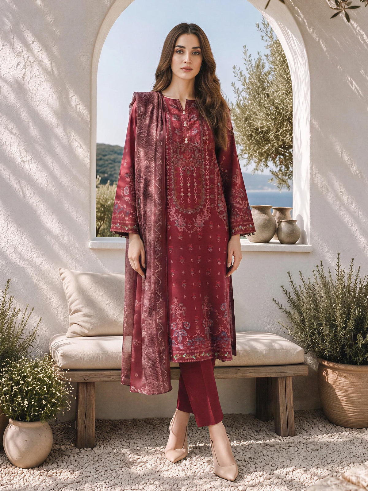 3 Piece Khaddar Suit (Unstitched)