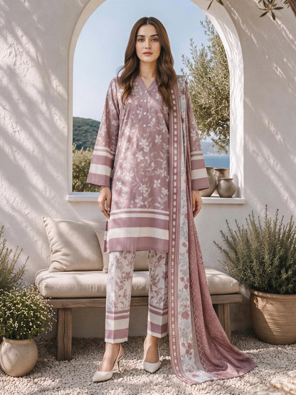 3 Piece Slub Khaddar Suit (Unstitched)