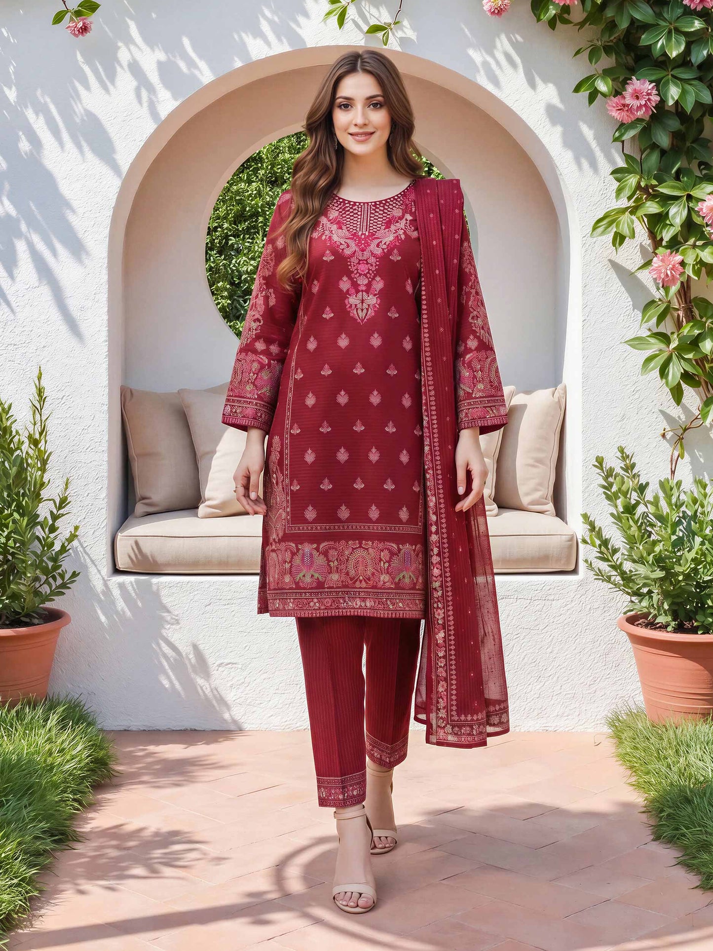 3 Piece Lawn Suit-  Embroidered (Unstitched)