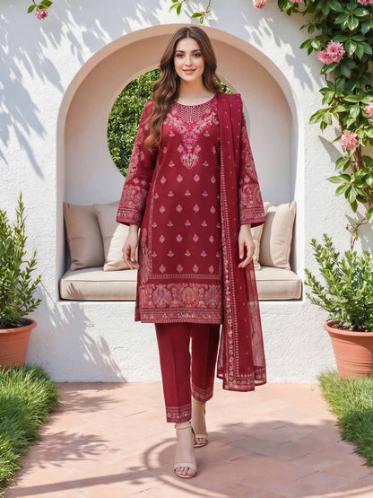 3 Piece Lawn Suit-  Embroidered (Unstitched)