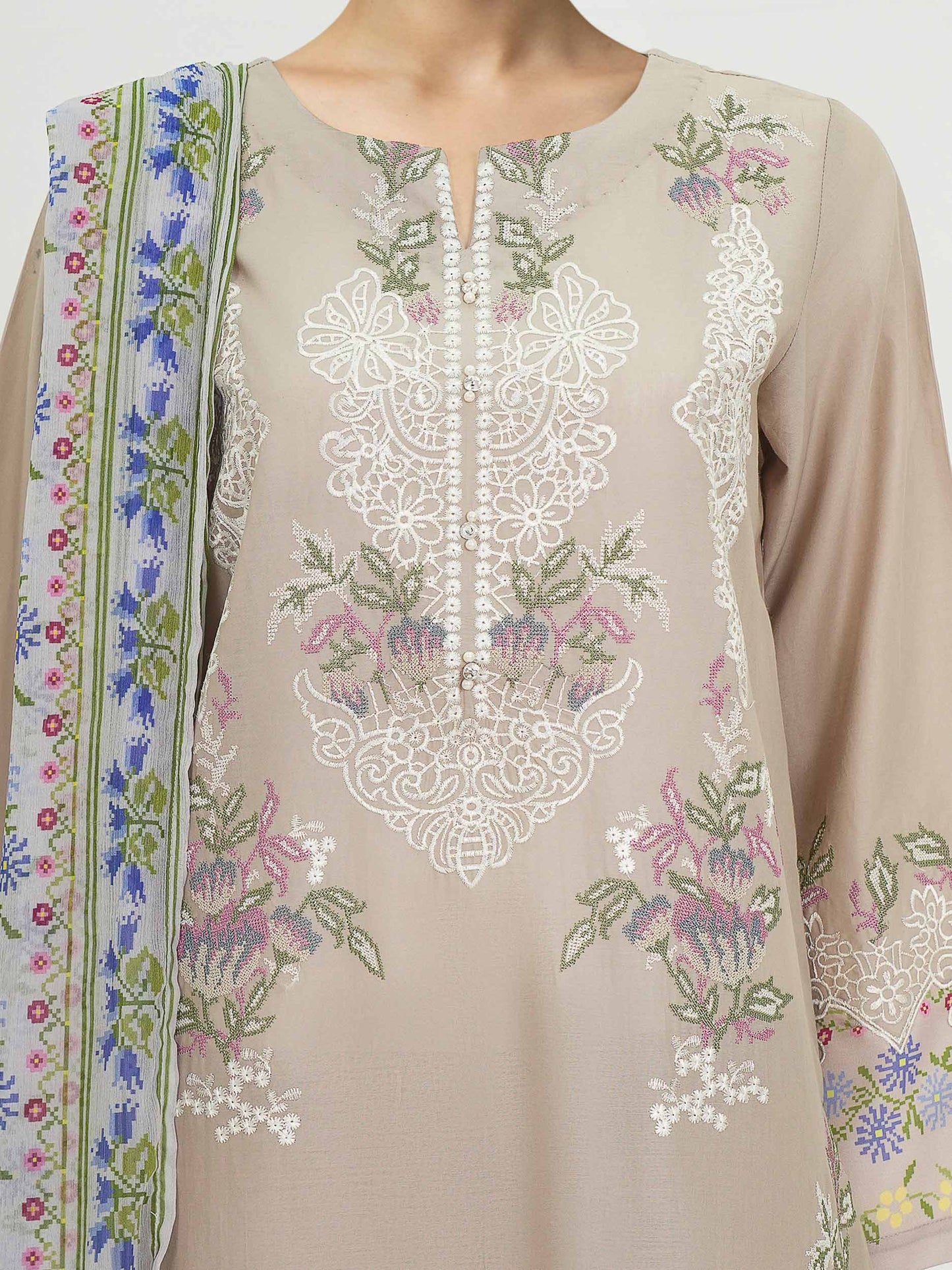 3 Piece Lawn Suit- Embroidered (Unstitched)