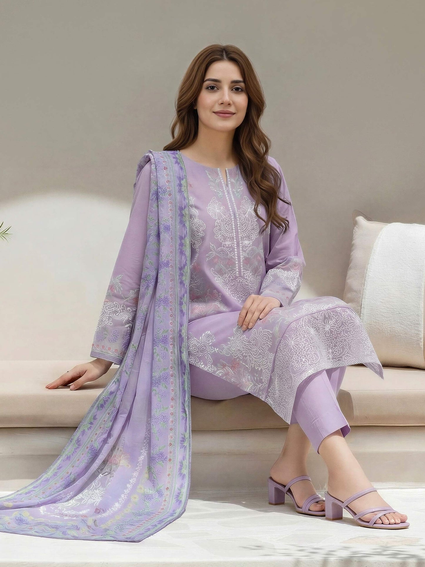 3 Piece Lawn Suit- Embroidered (Unstitched)