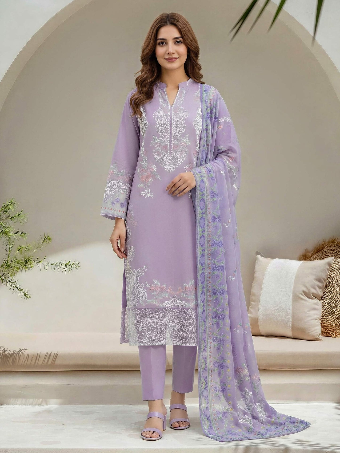 3 Piece Lawn Suit- Embroidered (Unstitched)