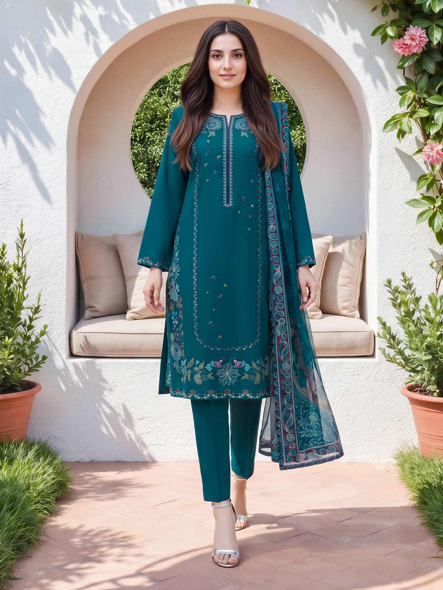 3 Piece Lawn Suit- Embroidered (Unstitched)