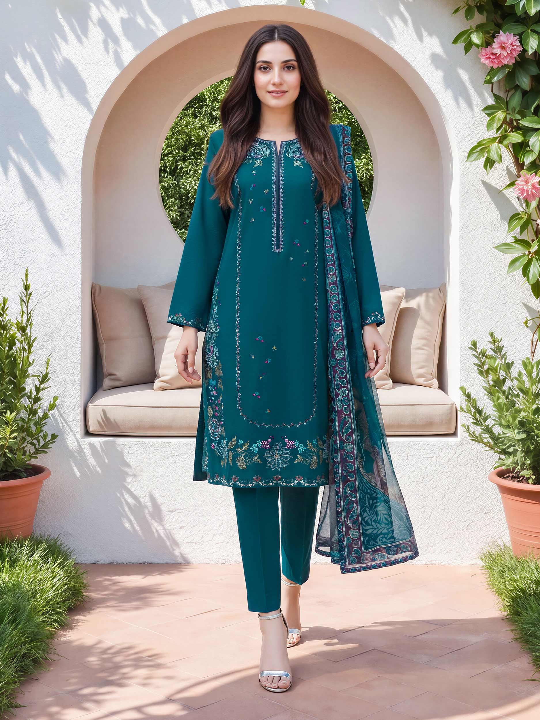 3 Piece Lawn Suit- Embroidered (Unstitched)