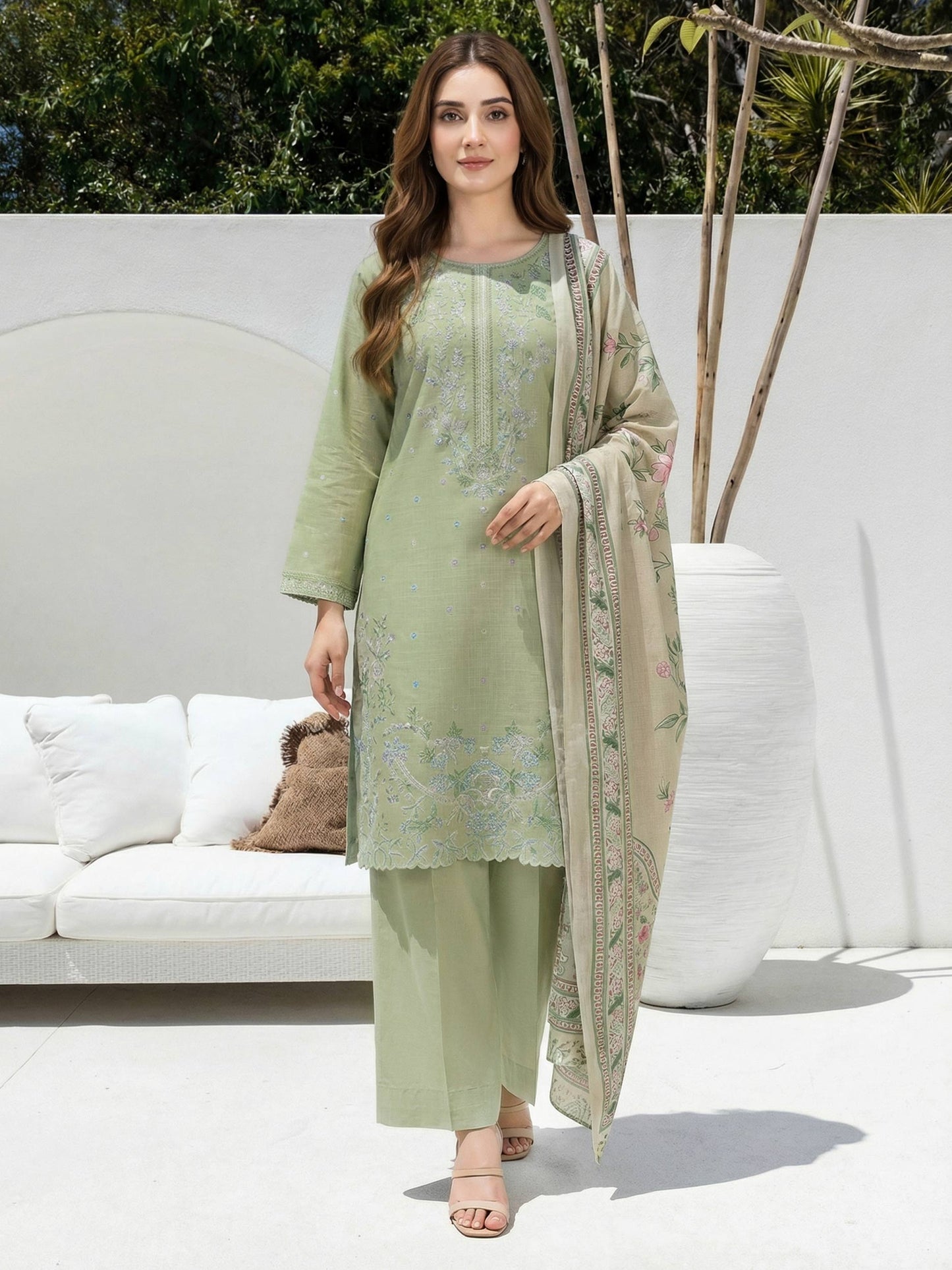 3 Piece Lawn Suit- Embroidered (Unstitched)