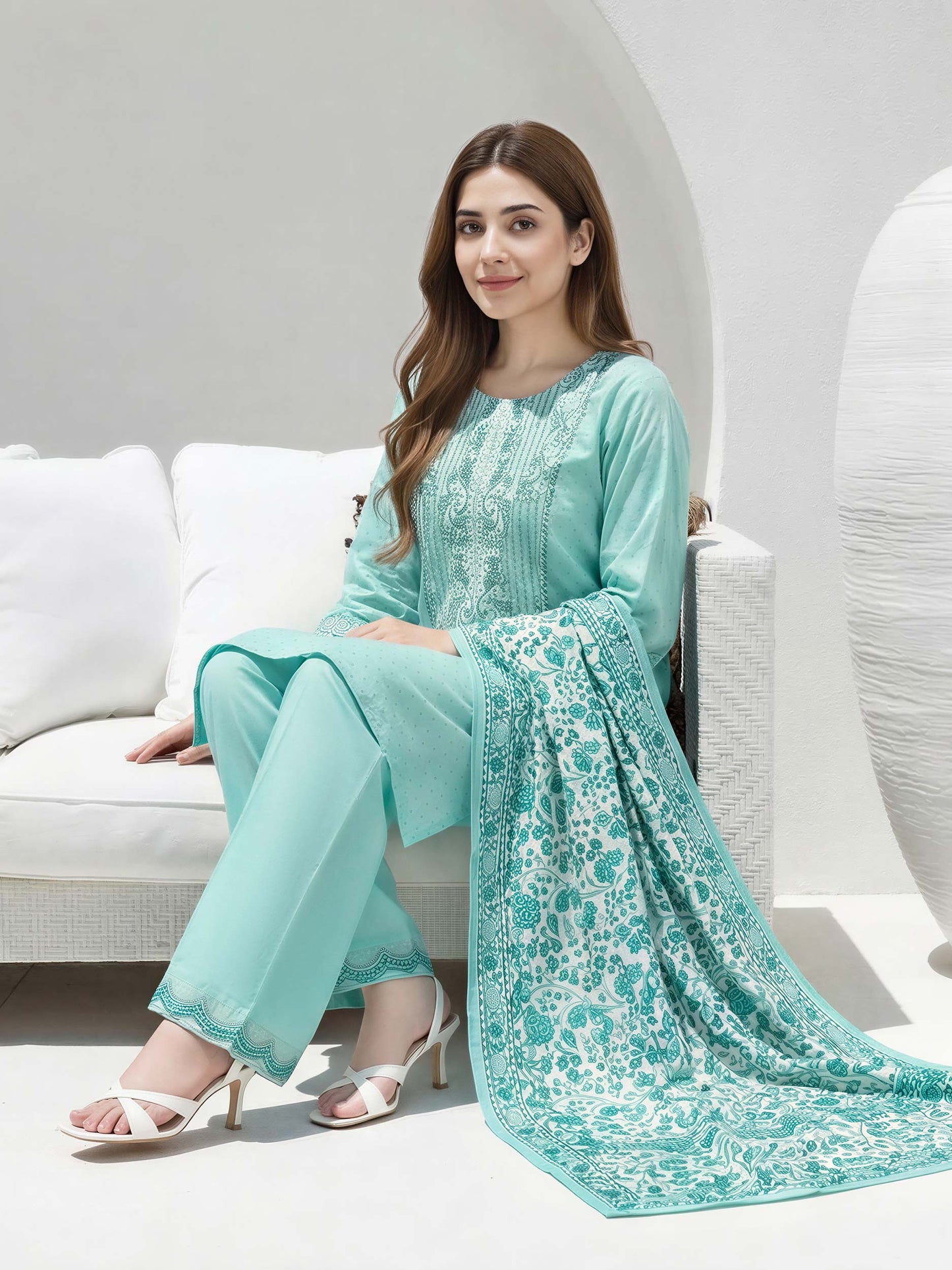 3 Piece Lawn Suit- Embroidered (Unstitched)