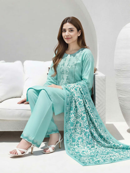 3 Piece Lawn Suit- Embroidered (Unstitched)