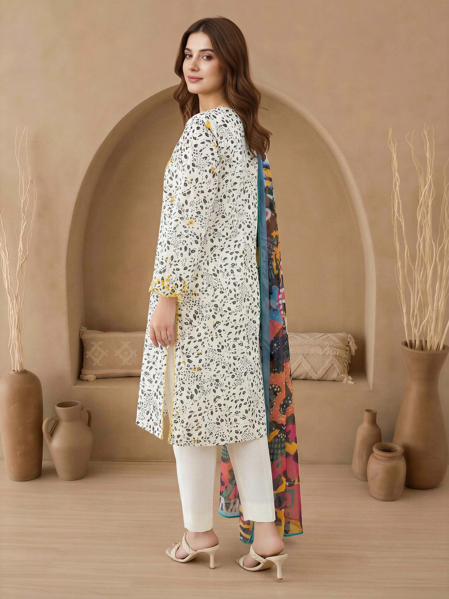 3 Piece Lawn Suit-Embroidered (Unstitched)