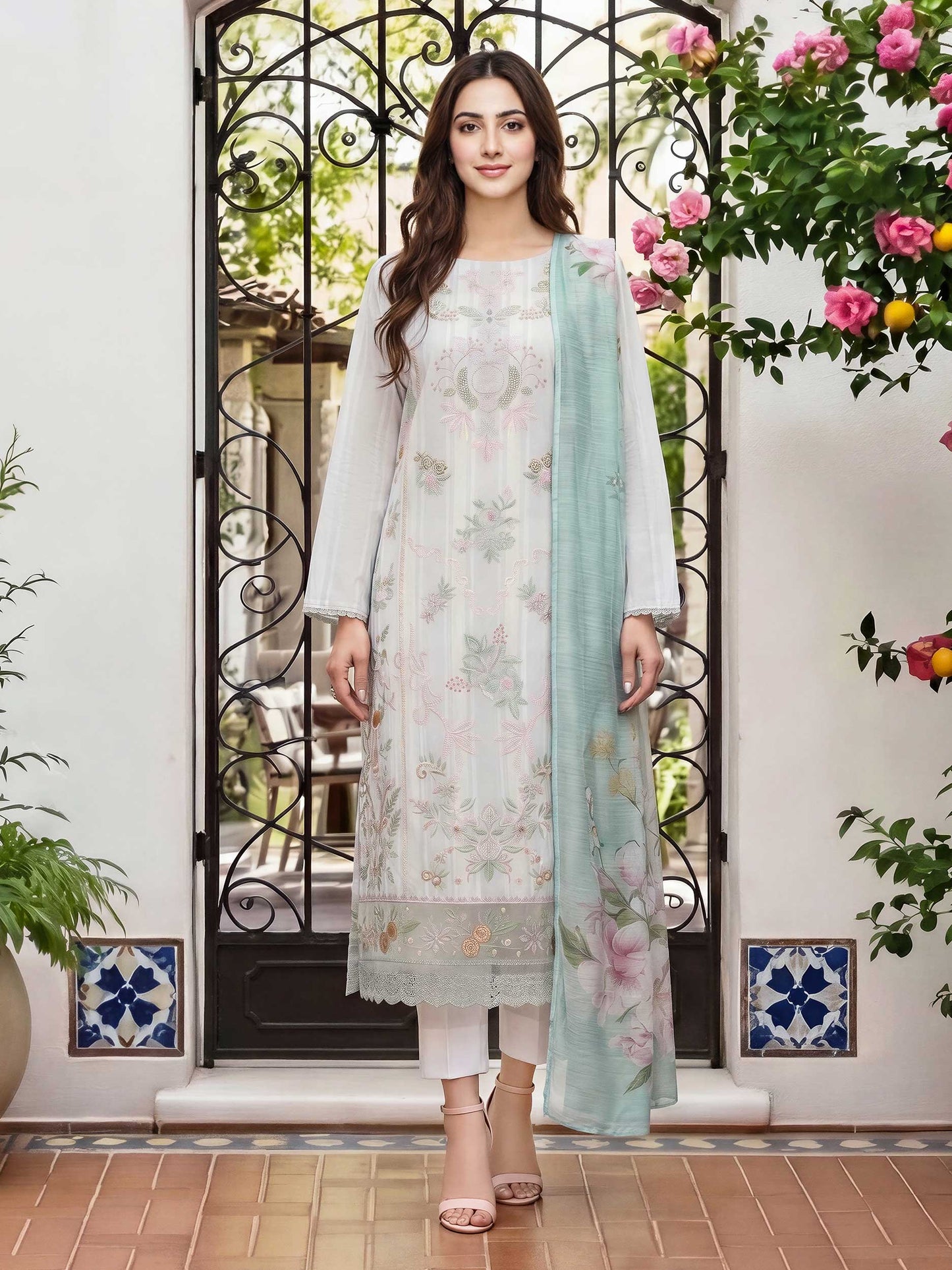 3 Piece Lawn Suit- Embroidered (Unstitched)