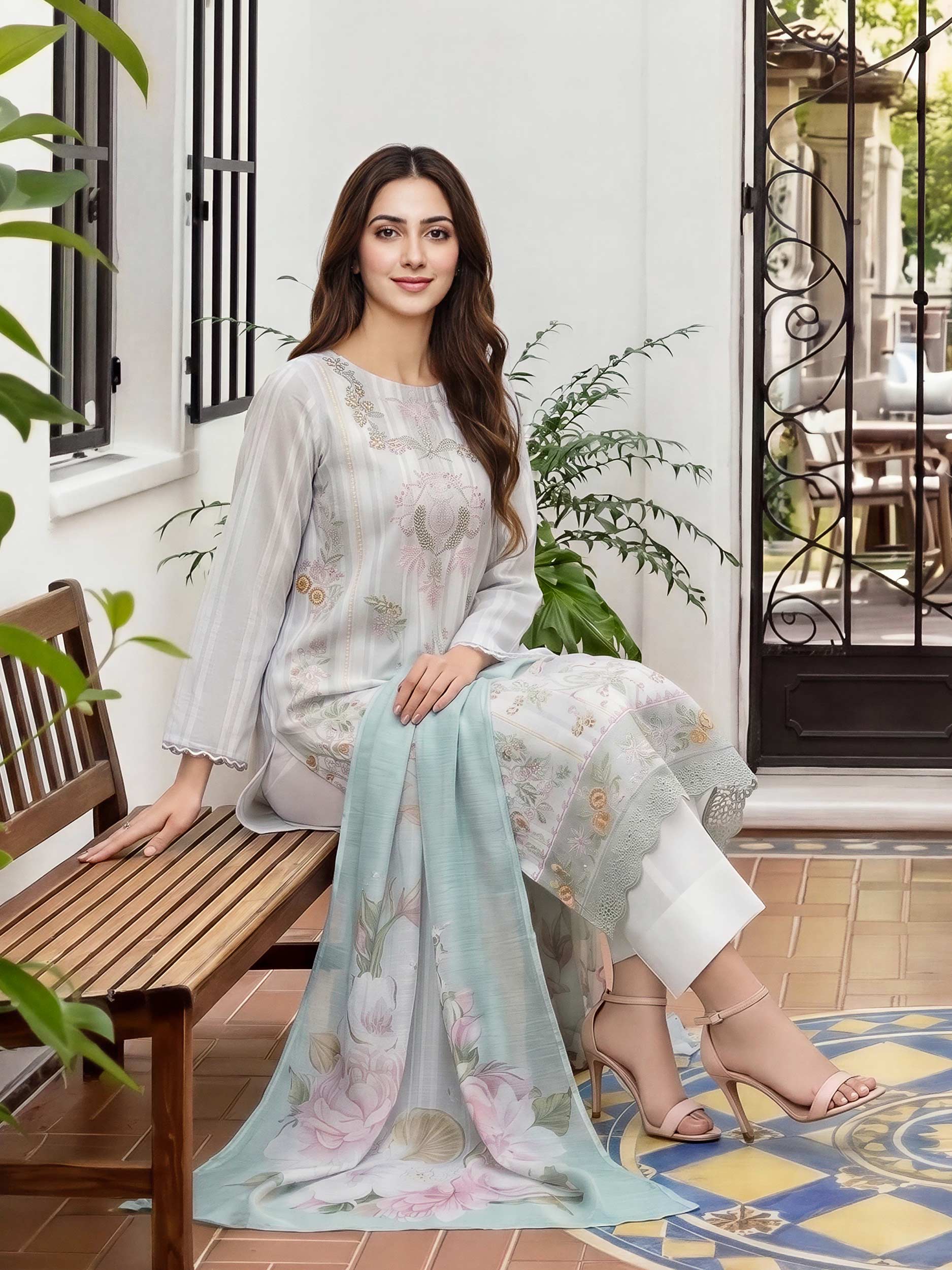 3 Piece Lawn Suit- Embroidered (Unstitched)