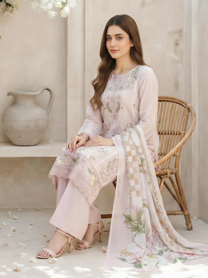3 Piece Lawn Suit- Embroidered (Unstitched)