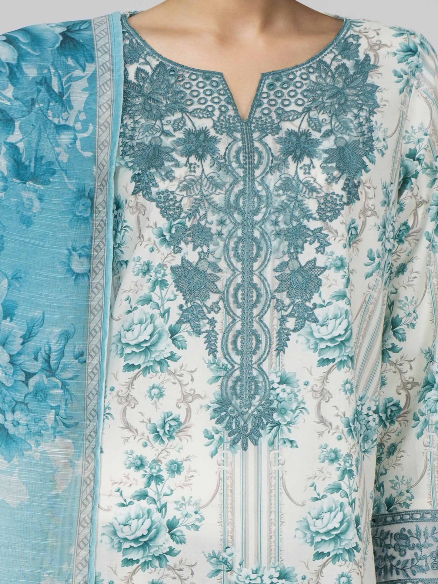 3 Piece Lawn Suit- Embroidered (Unstitched)