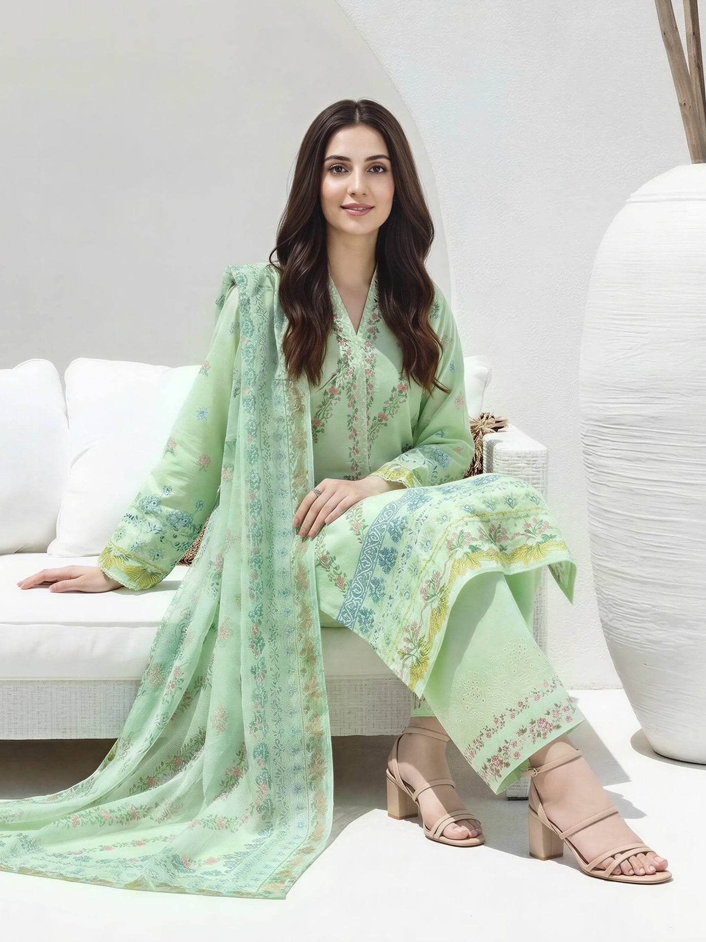 3 Piece Lawn Suit- Embroidered (Unstitched)