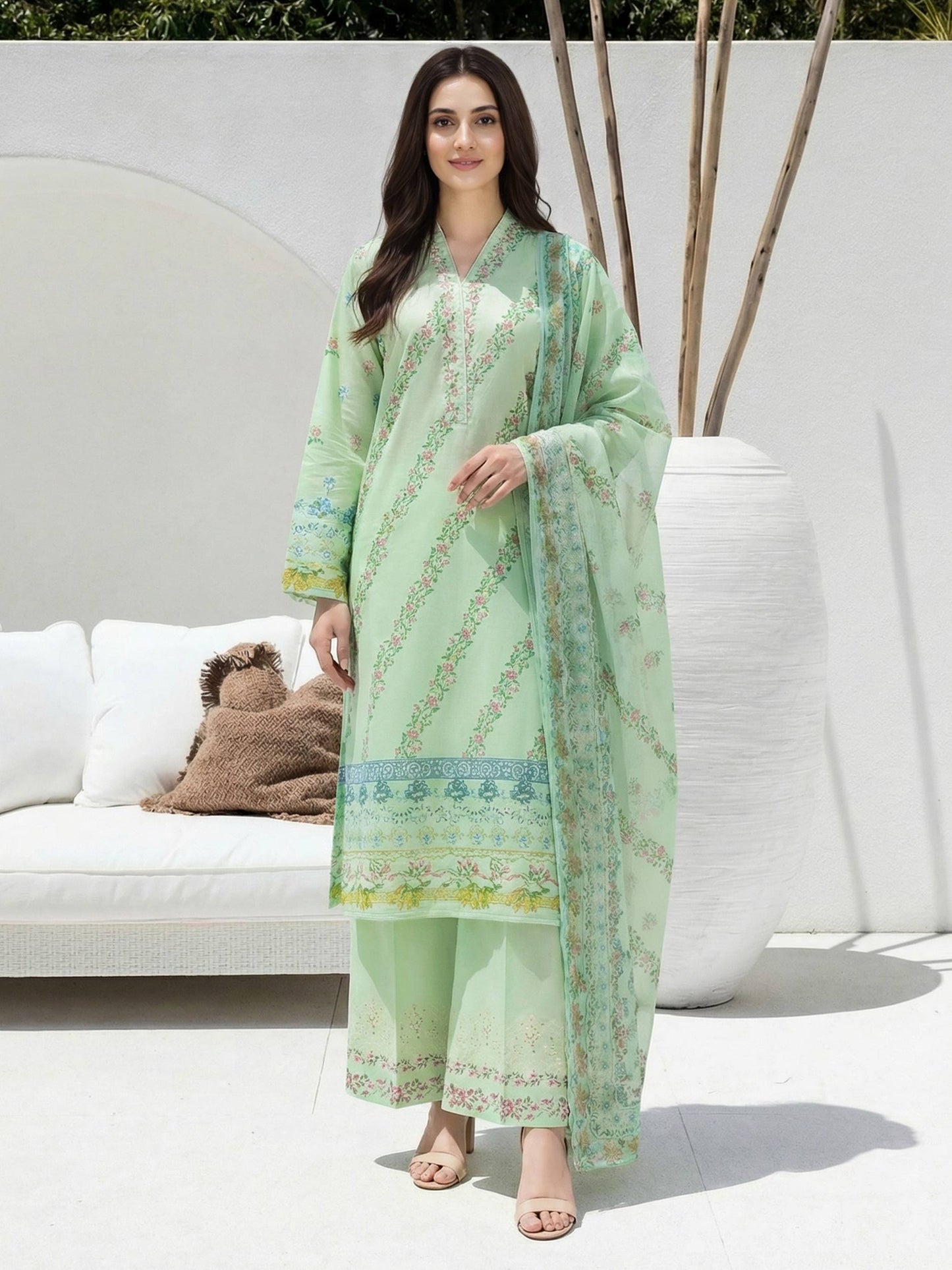 3 Piece Lawn Suit- Embroidered (Unstitched)