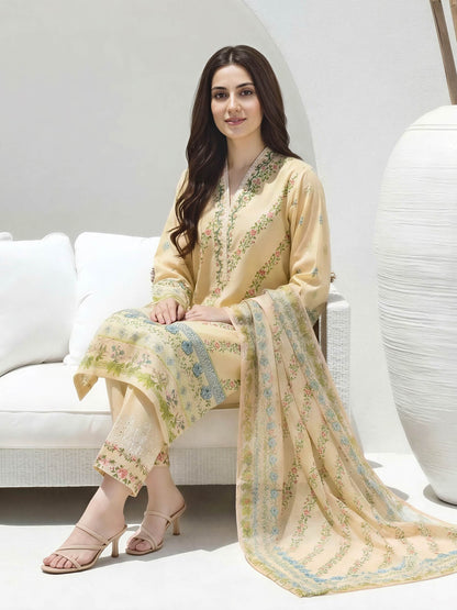 3 Piece Lawn Suit- Embroidered (Unstitched)