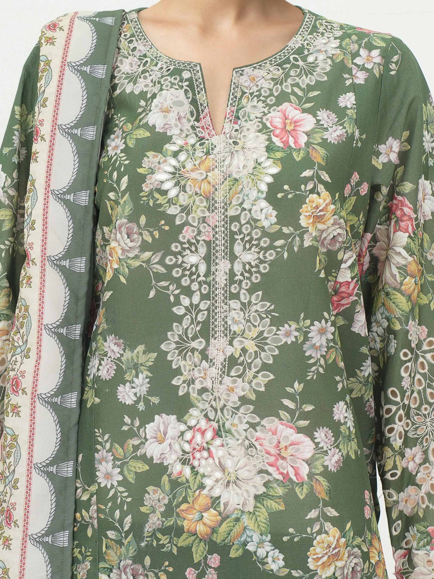 3 Piece Lawn Suit- Embroidered (Unstitched)