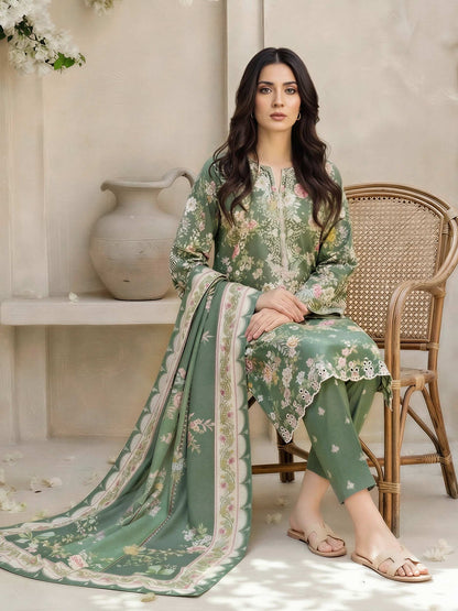 3 Piece Lawn Suit- Embroidered (Unstitched)