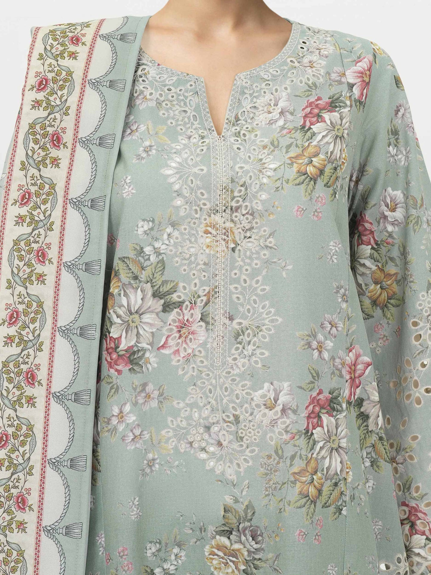 3 Piece Lawn Suit- Embroidered (Unstitched)