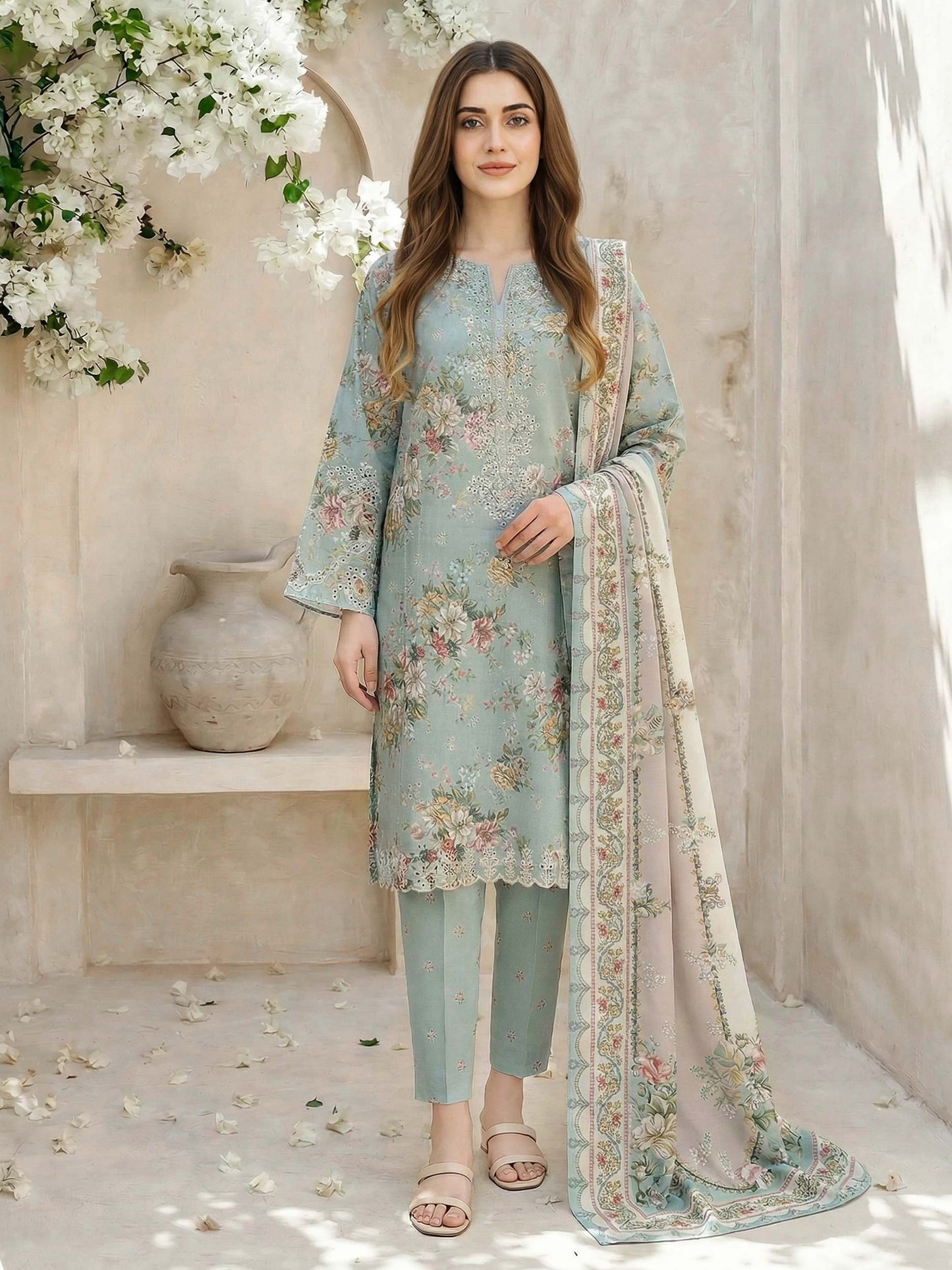 3 Piece Lawn Suit- Embroidered (Unstitched)