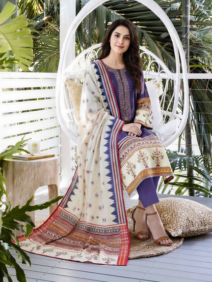 3 Piece Lawn Suit- Embroidered (Unstitched)
