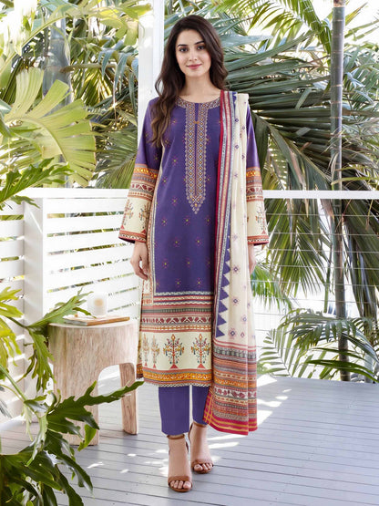 3 Piece Lawn Suit- Embroidered (Unstitched)