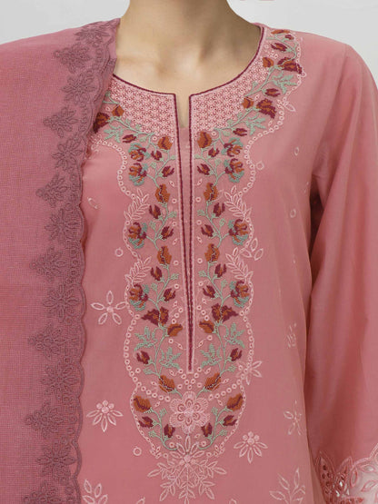 3 Piece Cambric Suit-Embroidered (Unstitched)