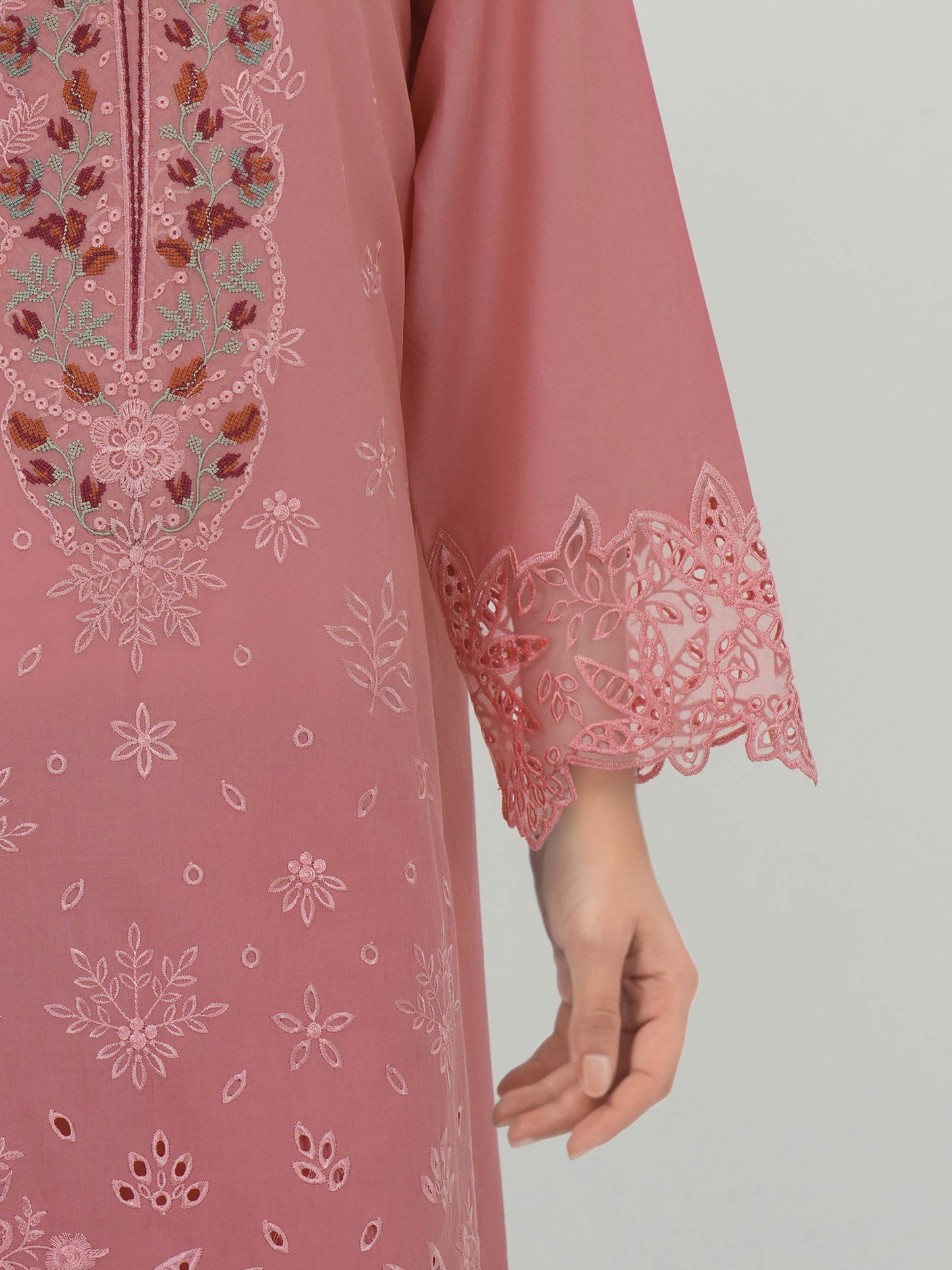 3 Piece Cambric Suit-Embroidered (Unstitched)