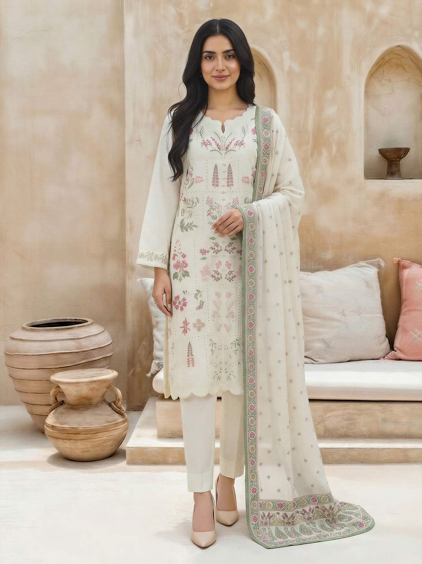3 Piece Lawn Suit-Embroidered (Unstitched)