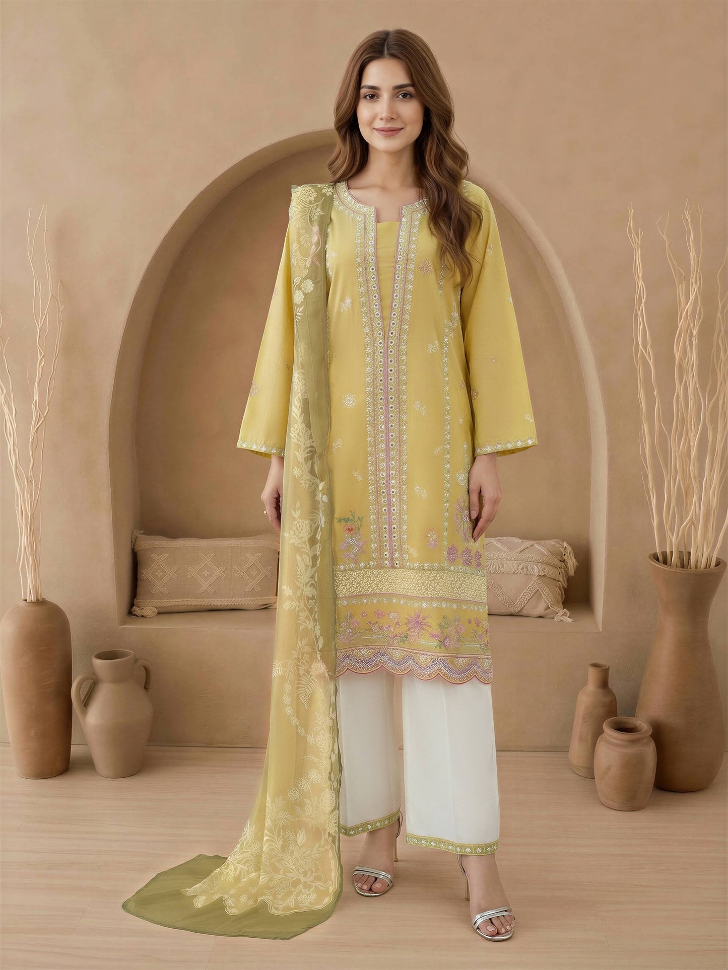 3 Piece Lawn Suit-Embroidered (Unstitched)