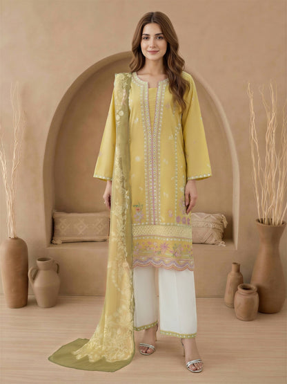 3 Piece Lawn Suit-Embroidered (Unstitched)