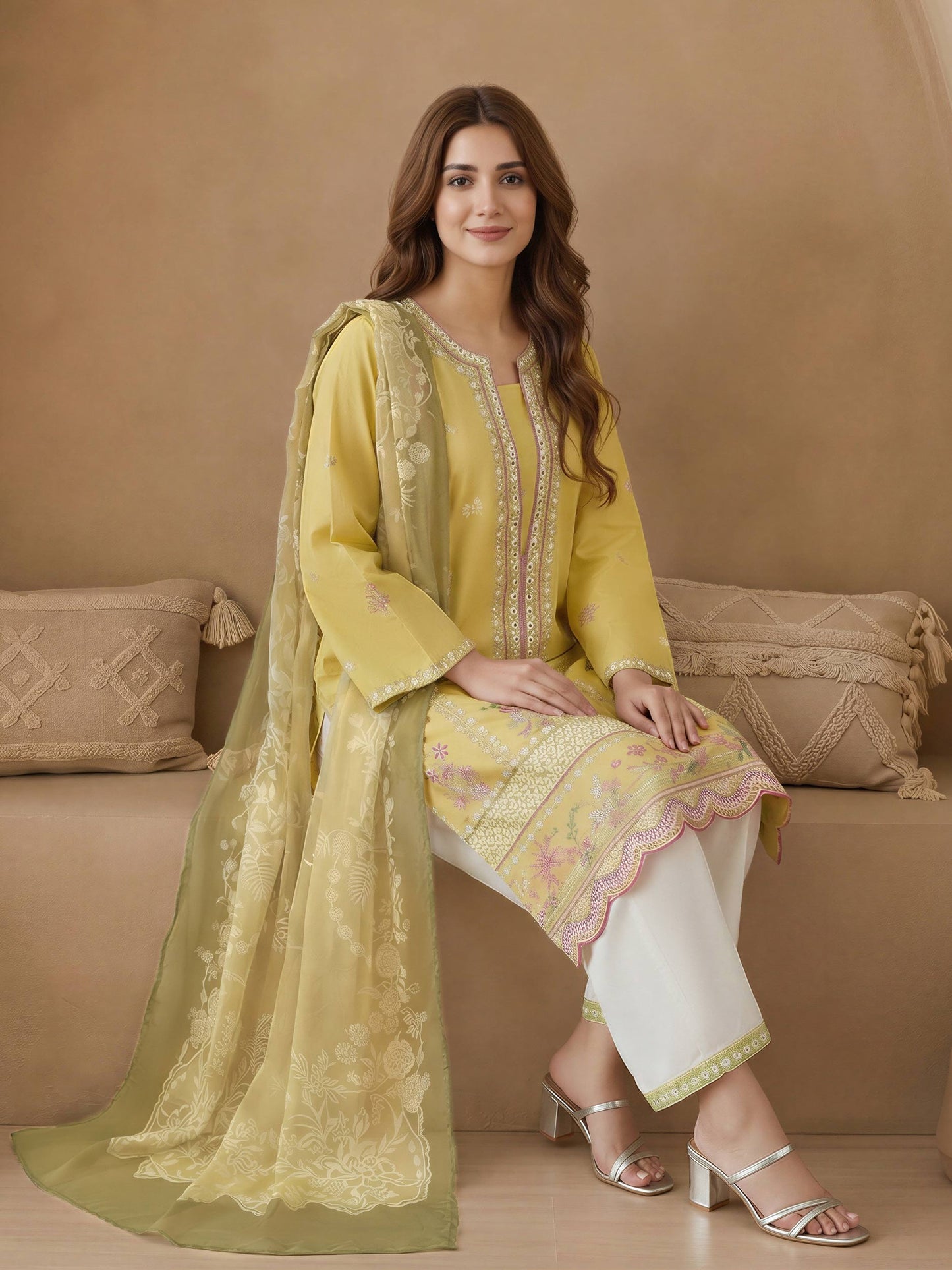3 Piece Lawn Suit-Embroidered (Unstitched)