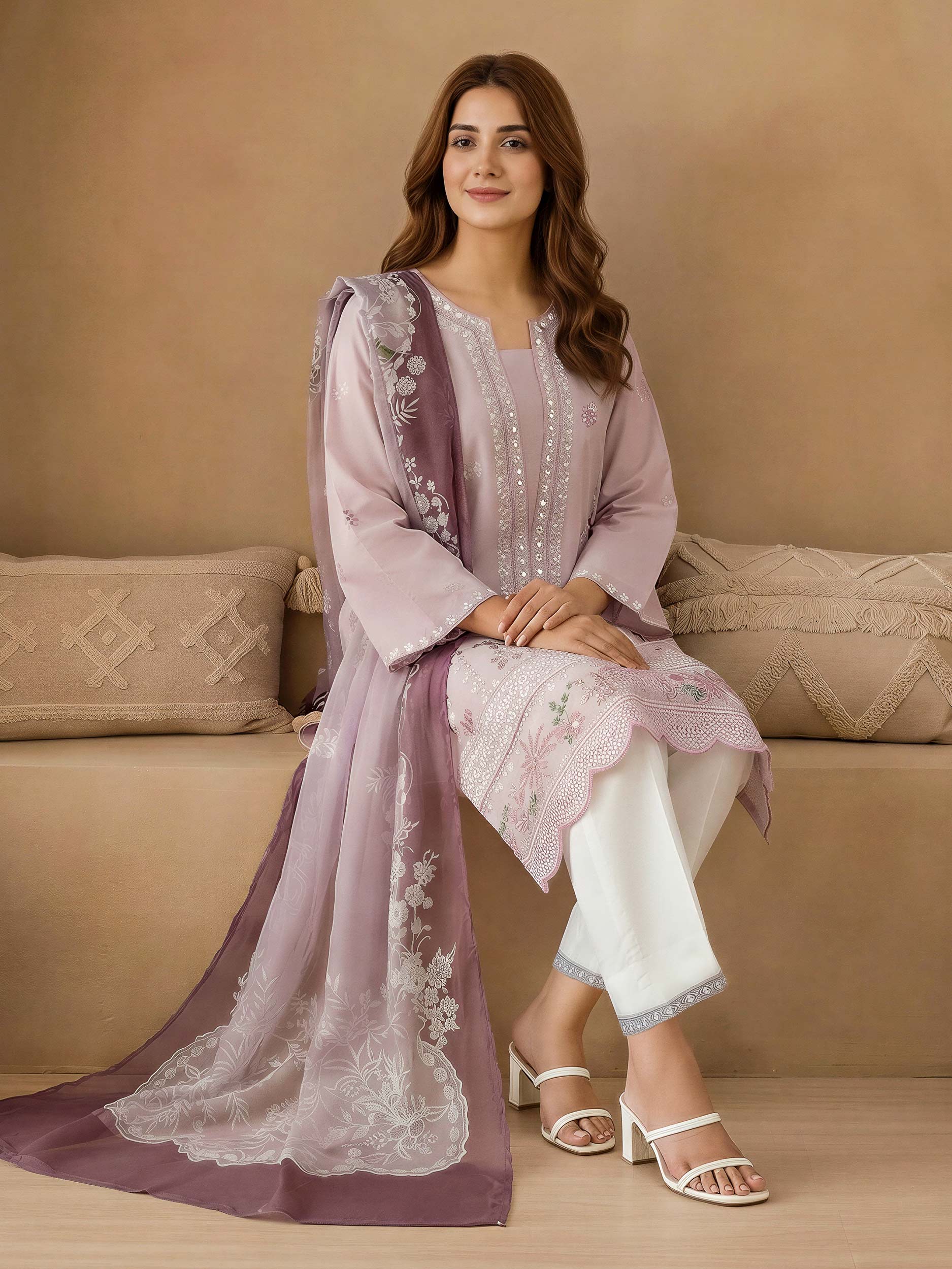 3 Piece Lawn Suit-Embroidered (Unstitched)