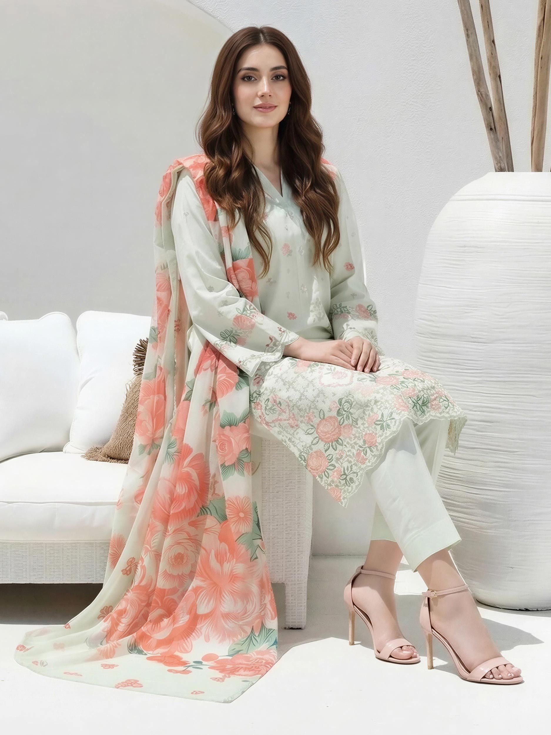 3 Piece Lawn Suit- Embroidered (Unstitched)