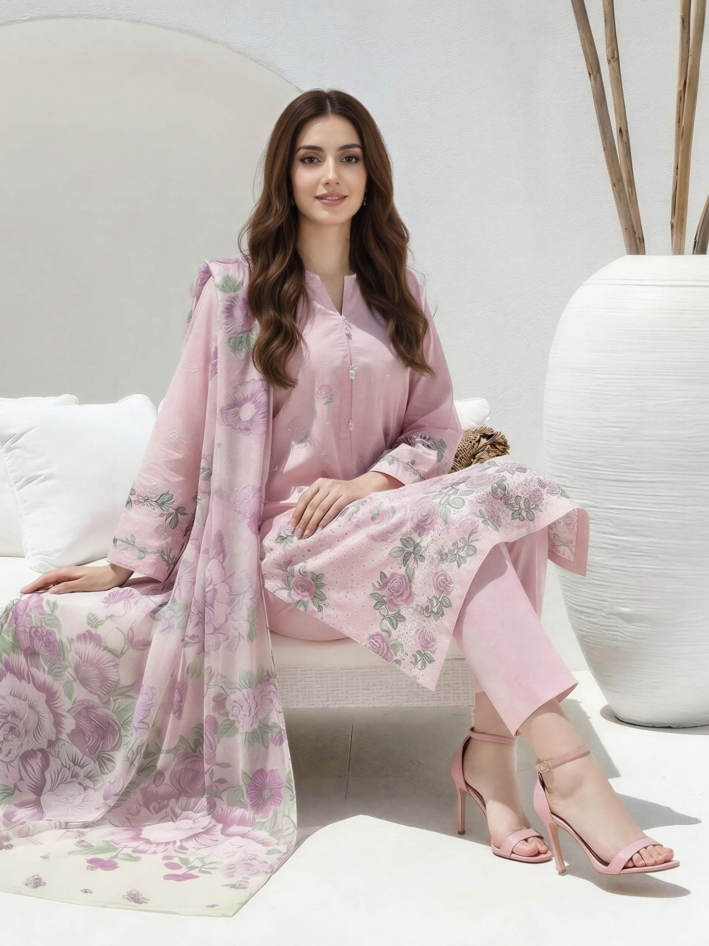 3 Piece Lawn Suit- Embroidered (Unstitched)