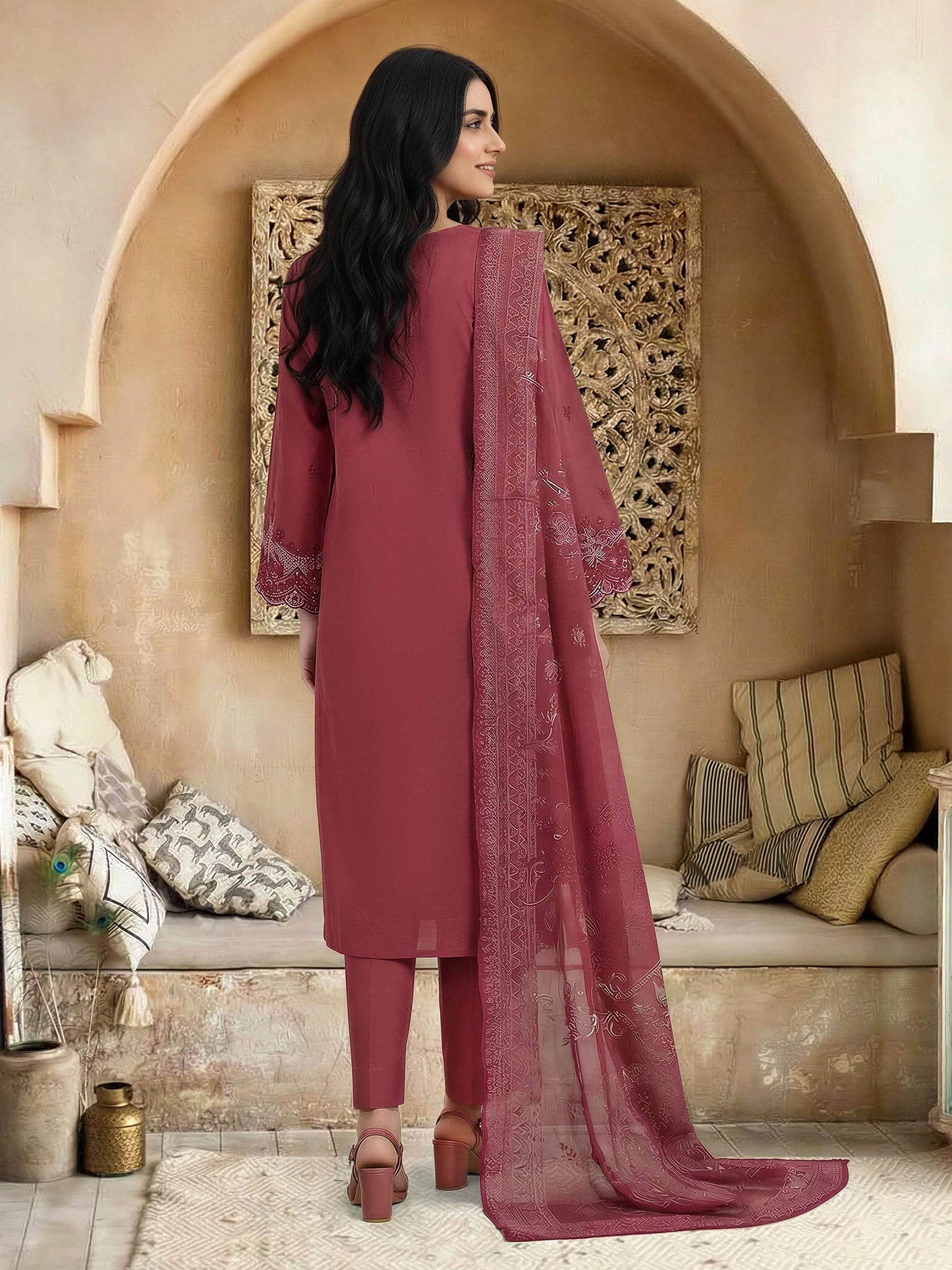 3 Piece Lawn Suit- Embroidered (Unstitched)