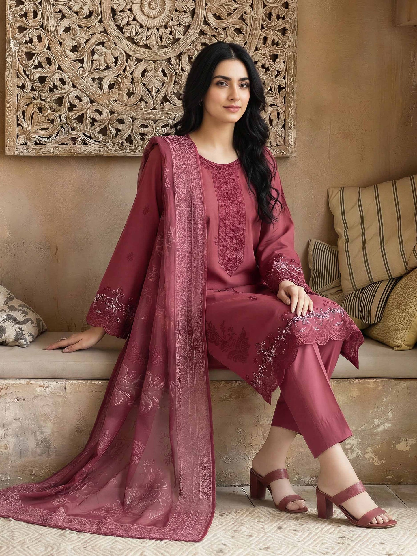 3 Piece Lawn Suit- Embroidered (Unstitched)